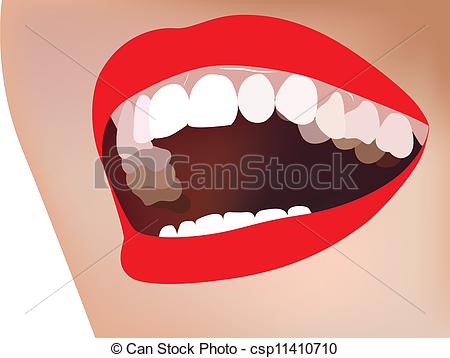 Vector   Female Smile With White Teeth   Stock Illustration Royalty
