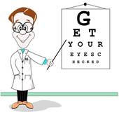 Optician Eye Test Cartoon   Royalty Free Clip Art
