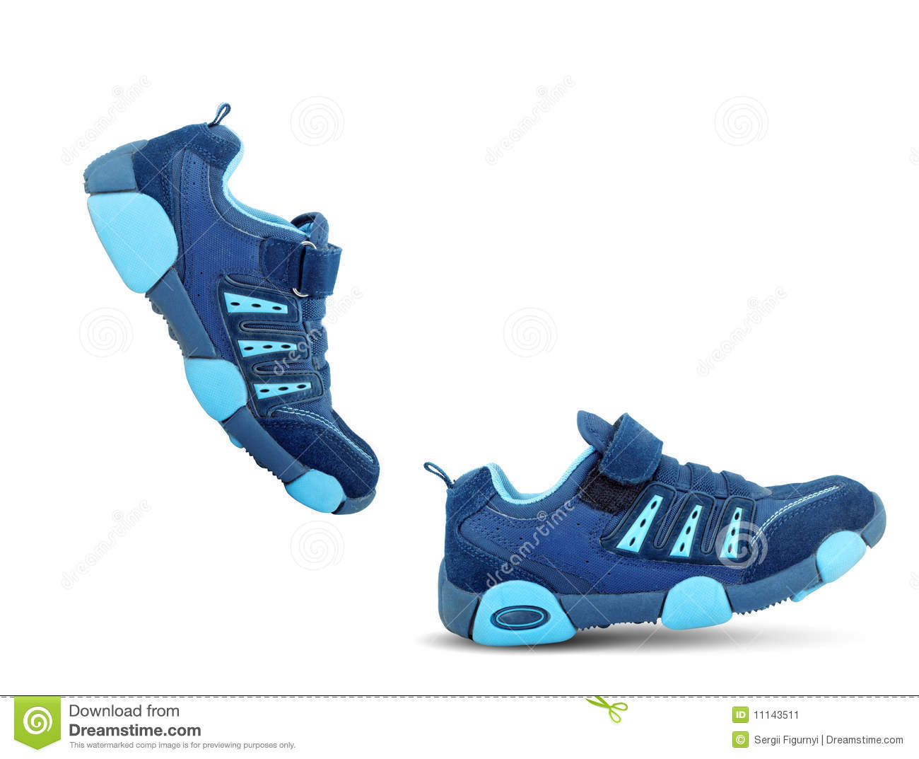 Sneakers Walking By Themselves Isolated On White Background