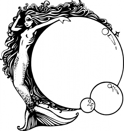 Mermaid With Bubbles Clip Art Vector Free Vectors   Vector Me