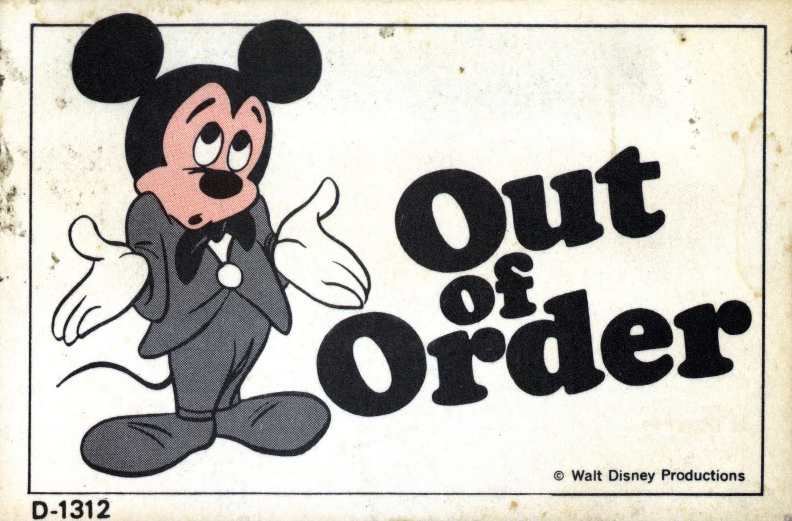 Vintage Disneyland Tickets  Out Of Order
