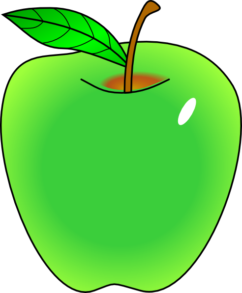 Shaded Green Apple Clip Art At Clker Com   Vector Clip Art Online