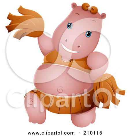 Royalty Free  Rf  Clipart Illustration Of A Cute Cheerleader Hippo By