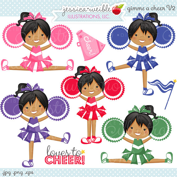 V2 Cute Digital Clipart   Commercial Use Ok   Cheerleading Clipart