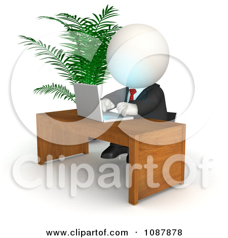 Clipart 3d Stern Teeny White Businessman Pointing   Royalty Free Cgi
