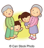 Taking Care Of Grandchildren Granddaughter Stock Illustration