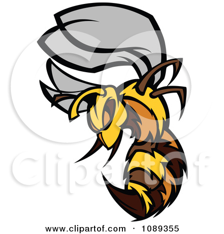 Clipart Stinging Bee Mascot   Royalty Free Vector Illustration By