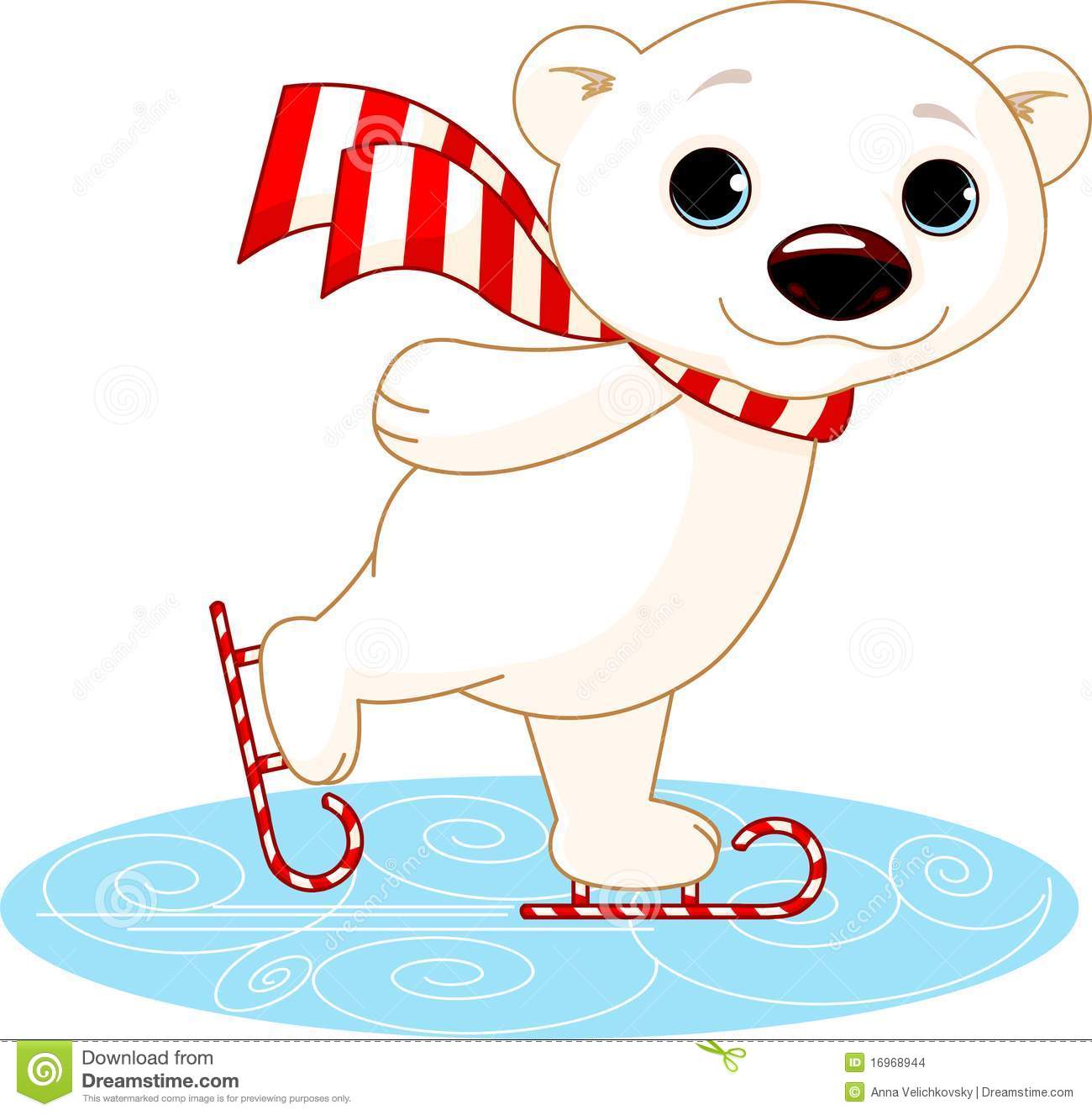 Polar Bear On Ice Skates Stock Images   Image  16968944