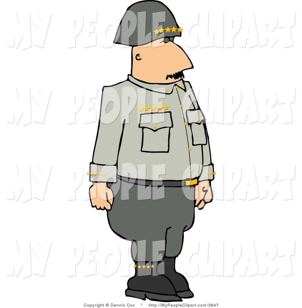 Preview  Clip Art Of A Military 5 Star General Standing Upright