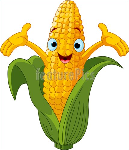 Illustration Of Corn Character Presenting Something