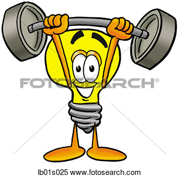 Clipart Of Light Bulb Lifting Weights High Lb01s025   Search Clip Art