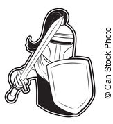 Black And White Clipart Knight Vector Clip Art