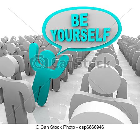 Stock Illustration Of Be Yourself   One Different Person Standing Out