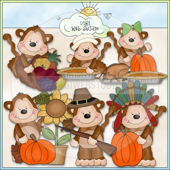 First Thanksgiving Feast Clipart Mikey   Mona S First