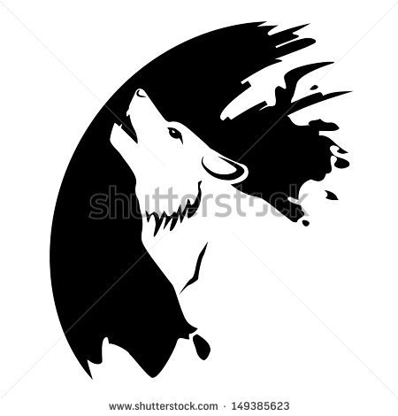 Sitting Howling Wolf Clip Art Icon Wolf Howling At The Moon