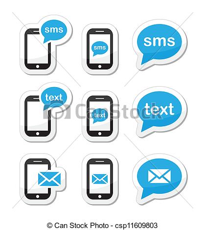 Messaging Sending Text Messages Icons Set