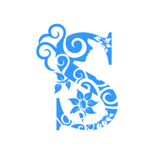 Design Of Flower Clipart   Blue Alphabet S With White Background