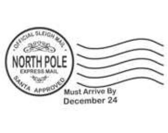 North Pole Postmark Rubber Stamp   C653