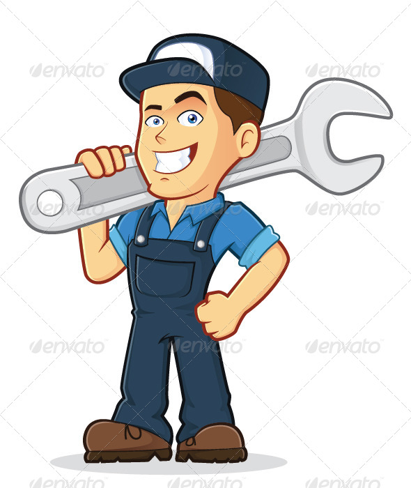 Engineer Handyman Holding Illustration Maintenance Man