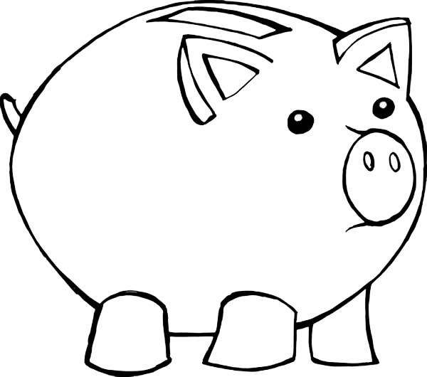 Piggy Bank Coloring Page Fat Piggy Bank Coloring Page Jpg