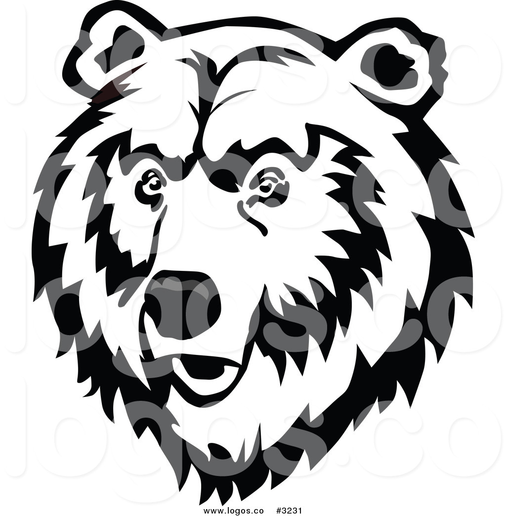 Royalty Free Vector Of A Black And White Bear Face Logo By Seamartini    