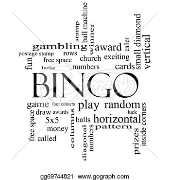 Clipart   Bingo Word Cloud Concept In Black And White With Great Terms