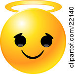 Clipart Illustration Of A Yellow Emoticon Face With An Innocent