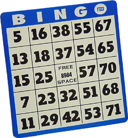 Heavy Duty Bingo Card Are 5 8 High  They Are Black Against A White
