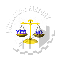 Scales Of Justice Weighing Yes And No Animated Clipart