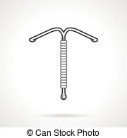 Black Line Vector Icon For Iud   Single Flat Line Icon For