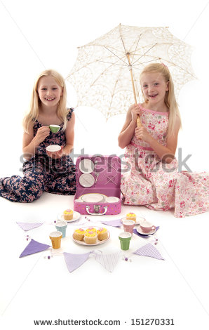 Summer Tea Party With Little Girls Child S Tea Set And Bunting