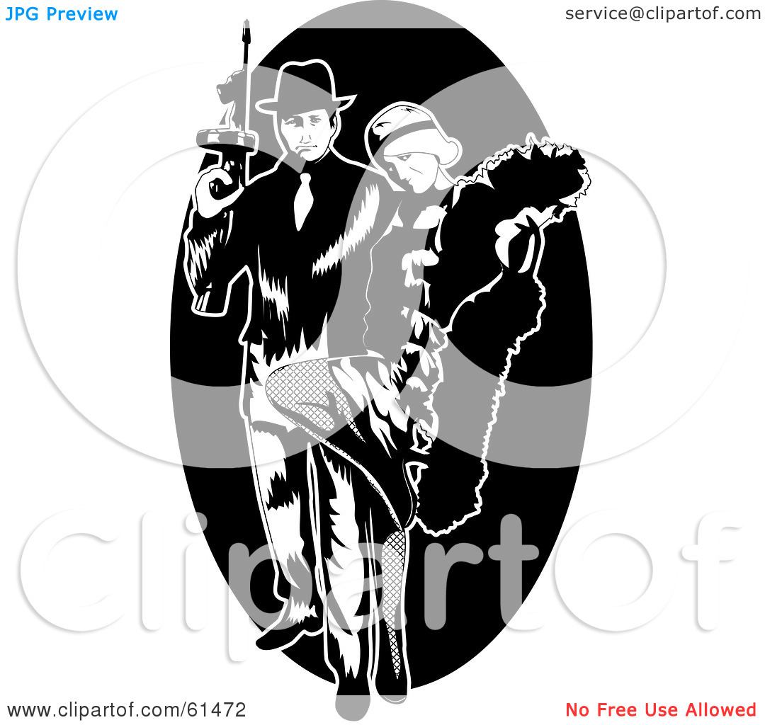 Royalty Free  Rf  Clipart Illustration Of A Gangster Couple With A