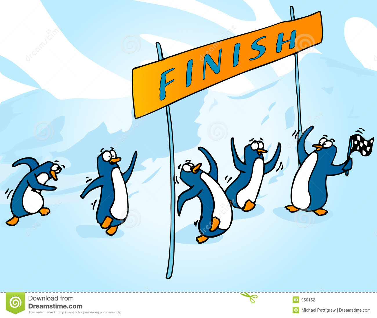 Penguin Race Stock Photography   Image  950152