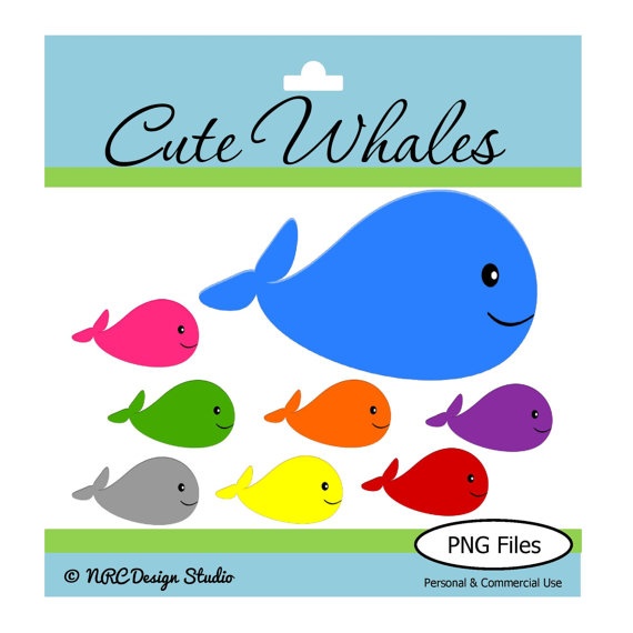 Sea Creature Clipart  Whales Clip Art  Png   Jpg  Personal And Commer