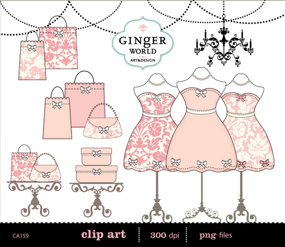 Chic Fashion Boutique Dressing Room Clipart By Gingerworld On Etsy