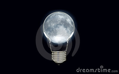 Glowing Moon Light Bulb Royalty Free Stock Photography   Image