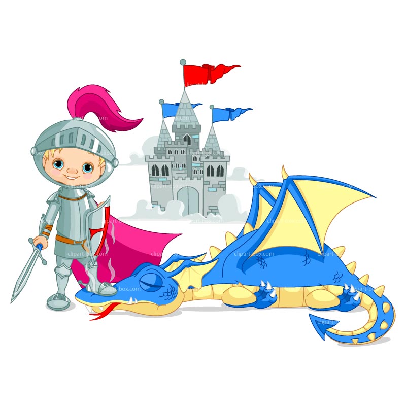 Clipart Knight Boy And Dragon   Royalty Free Vector Design