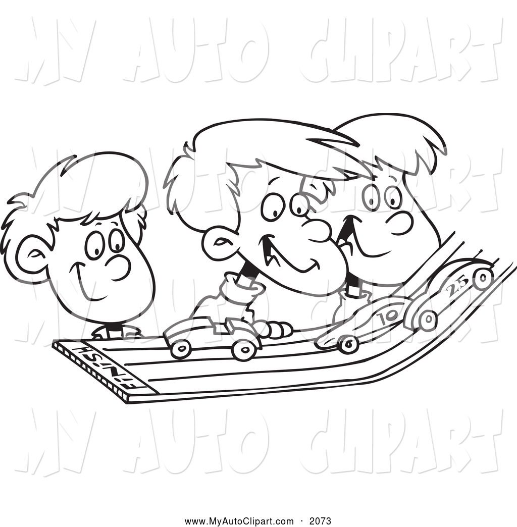 Preview  Clip Art Of A Black And White Group Of Kids Playing With Toy