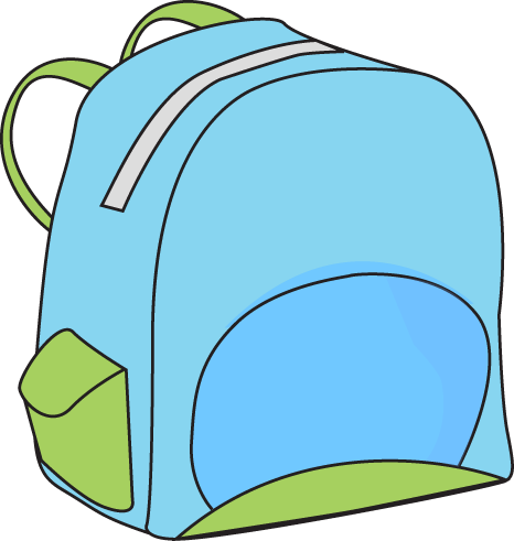 School Backpack Clip Art Image   Blue School Backpack With Green