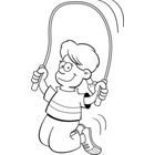Black And White Jump Rope Clipart Cartoon Girl Jumping Rope