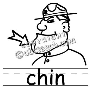 Clip Art  Basic Words  Chin B W Labeled   Preview 1