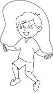 Free Black And White Children Outline Clipart   Clip Art Pictures