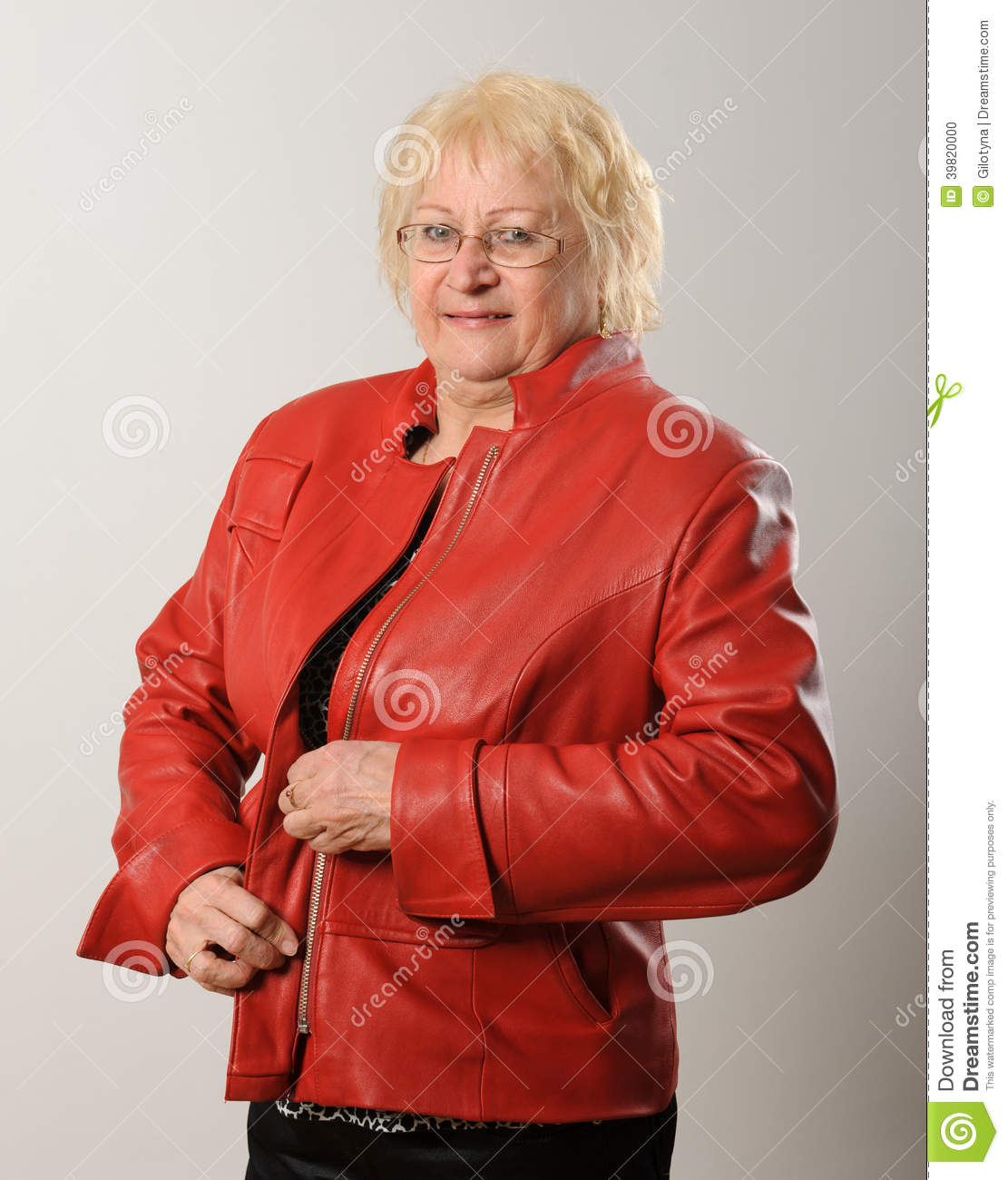Woman Zipping Red Jacket  Stock Photo   Image  39820000