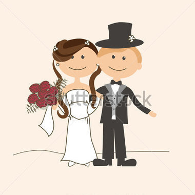 Wedding Invitation With Funny Bride And Groom 102593186 Jpg