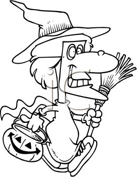 Witch Clip Art Black And White