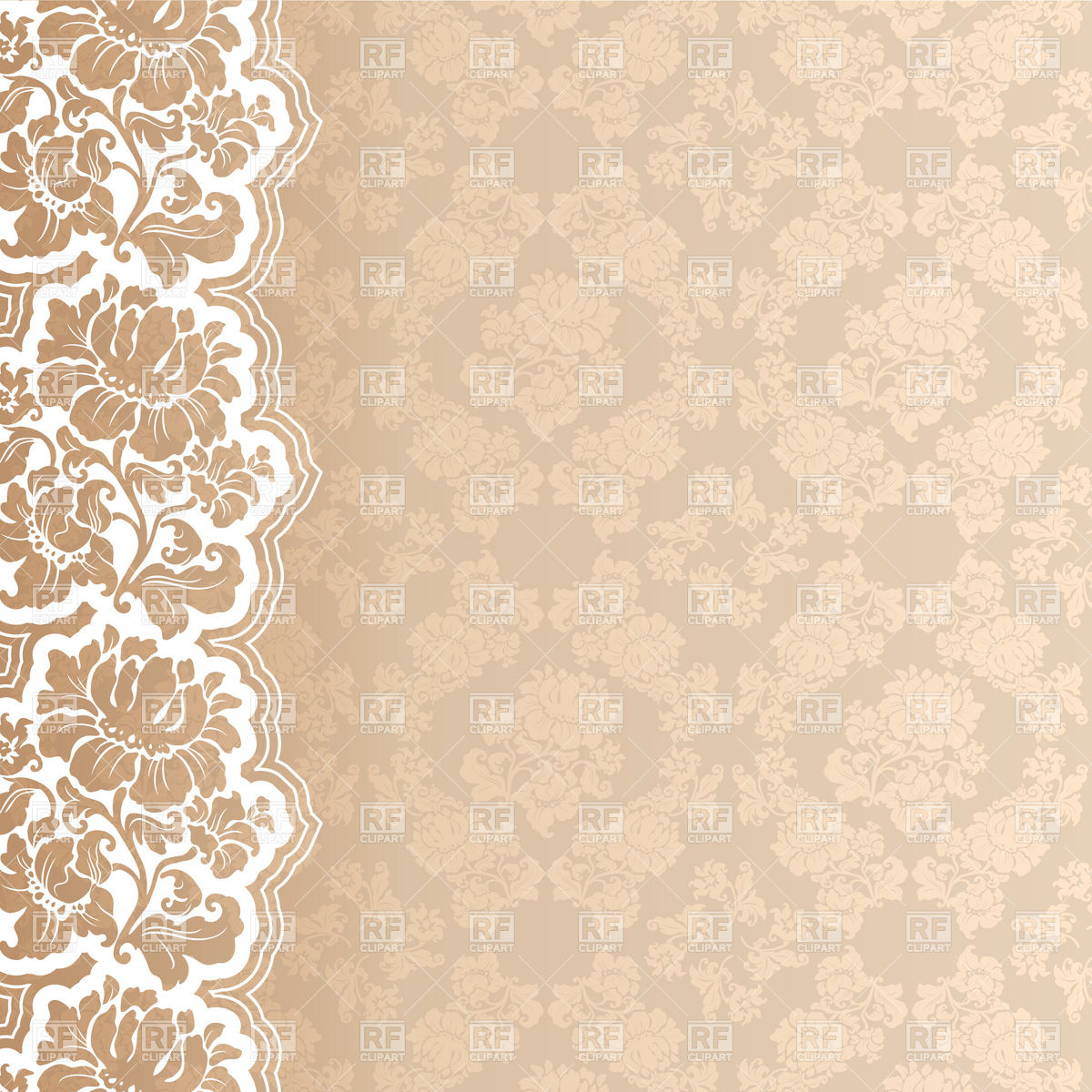 Floral Victorian Wallpaper With Lace Border 18741 Download Royalty