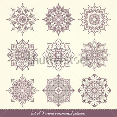 Hand Drawn Mandalas  Lace Circular Ornaments  Vector Illustration