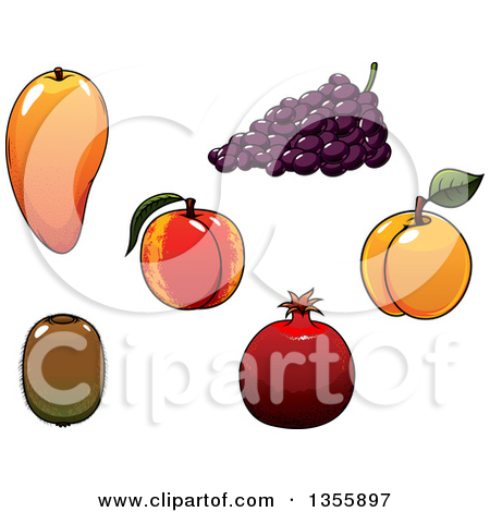 Clipart Of Cartoon Grape Characters   Royalty Free Vector Illustration