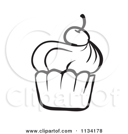 Cupcake Outline Clipart Black And White   Clipart Panda   Free Clipart