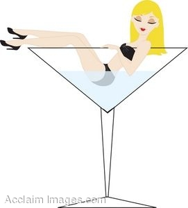 Girl In Martini Glass Clipart
